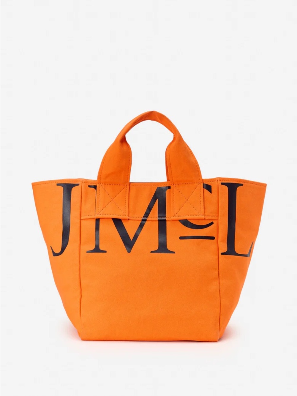J. McLaughlin Orange Canvas Tote with Black Logo